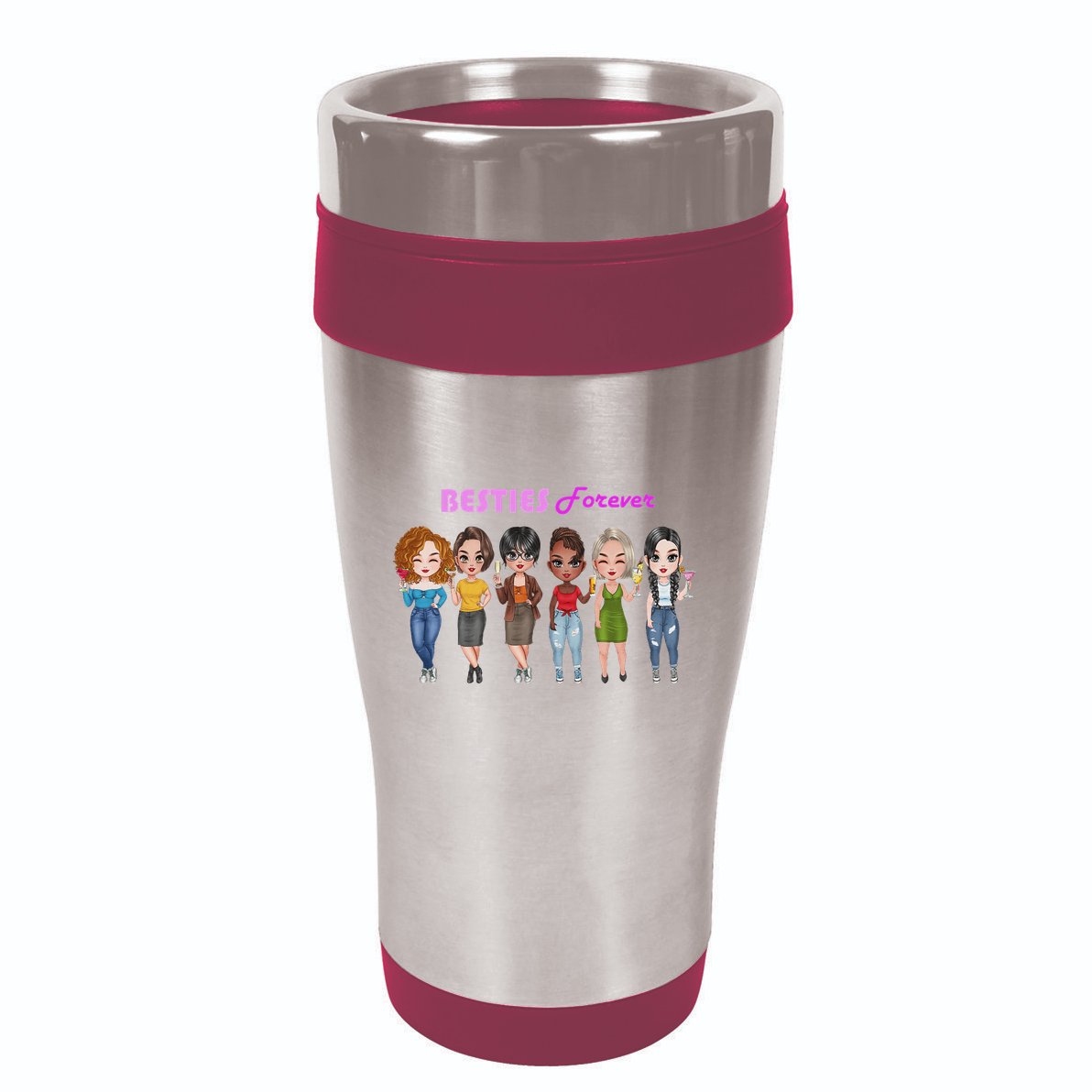 Besties Forever Bff Best Friends Drinking Buddies 16oz Travel Tumbler