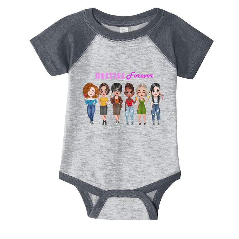 Besties Forever Bff Best Friends Drinking Buddies Infant Baby Jersey Bodysuit
