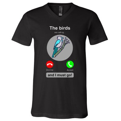 Birding Funny Bird Watcher Bird Lover Gift V-Neck T-Shirt