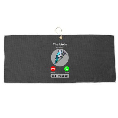 Birding Funny Bird Watcher Bird Lover Gift Large Microfiber Waffle Golf Towel