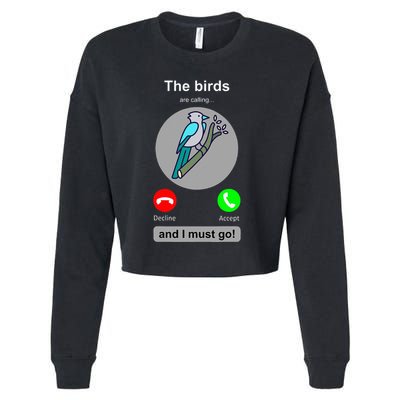 Birding Funny Bird Watcher Bird Lover Gift Cropped Pullover Crew