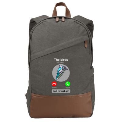 Birding Funny Bird Watcher Bird Lover Gift Cotton Canvas Backpack