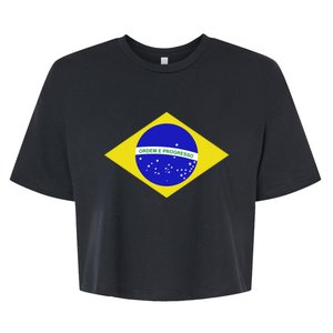 Brazilian Flag Bella+Canvas Jersey Crop Tee