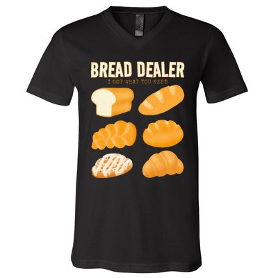 Bakery Funny Bread Baker Bread Dealer Making Dough Baking V-Neck T-Shirt