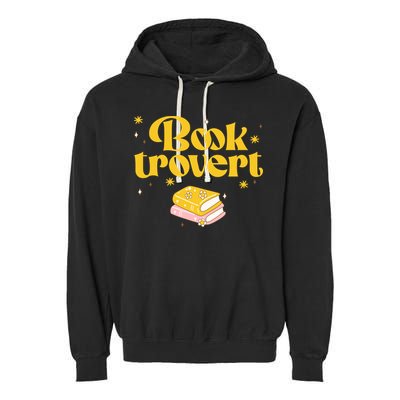 Booktrovert Funny Book Lover Reading Garment-Dyed Fleece Hoodie