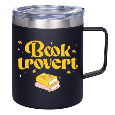 Booktrovert Funny Book Lover Reading 12oz Stainless Steel Coffee Mug