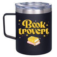 Booktrovert Funny Book Lover Reading 12oz Stainless Steel Coffee Mug
