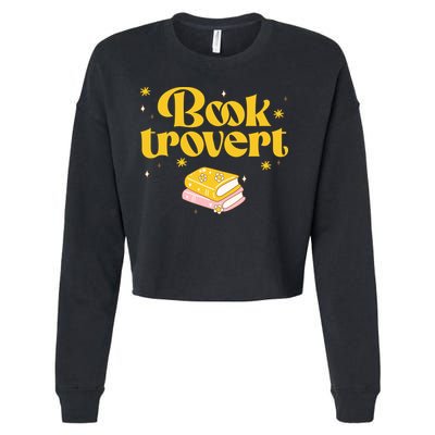 Booktrovert Funny Book Lover Reading Cropped Pullover Crew