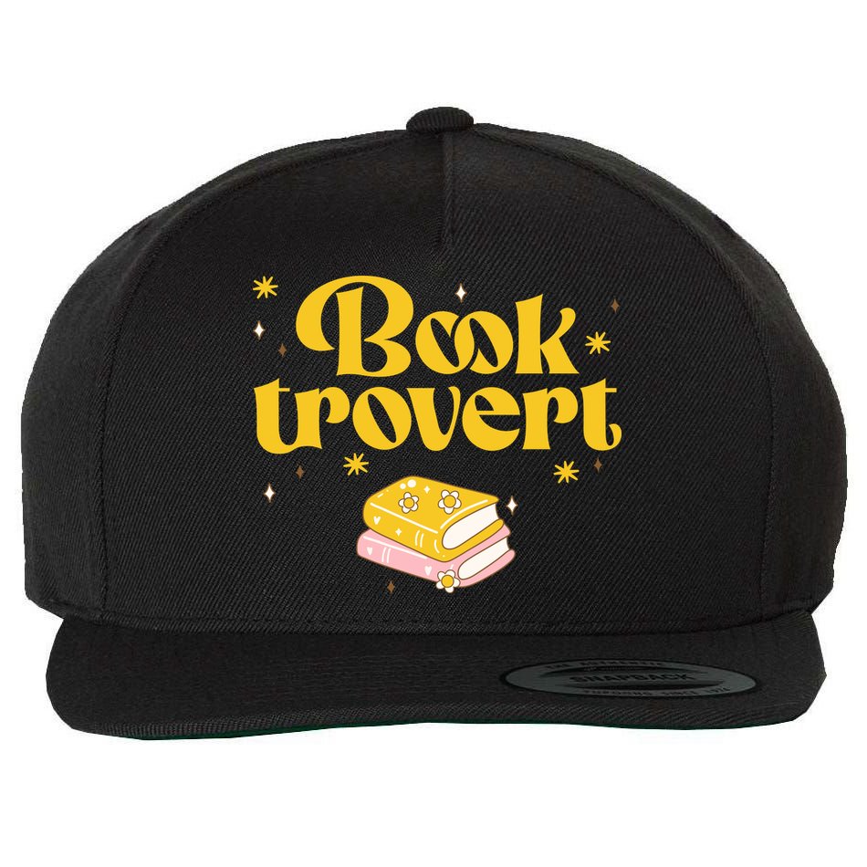 Booktrovert Funny Book Lover Reading Wool Snapback Cap