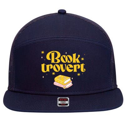 Booktrovert Funny Book Lover Reading 7 Panel Mesh Trucker Snapback Hat