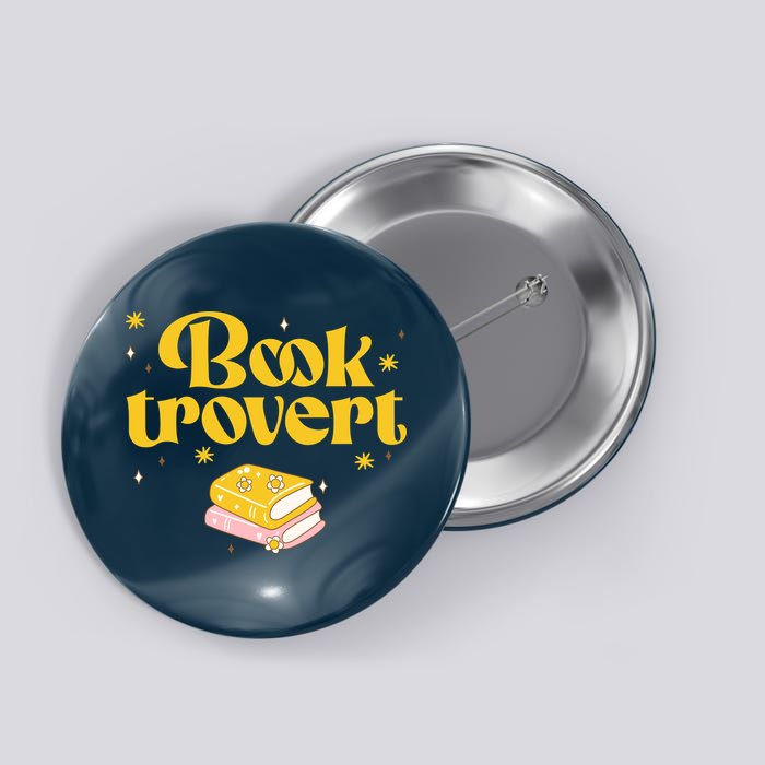Booktrovert Funny Book Lover Reading Button