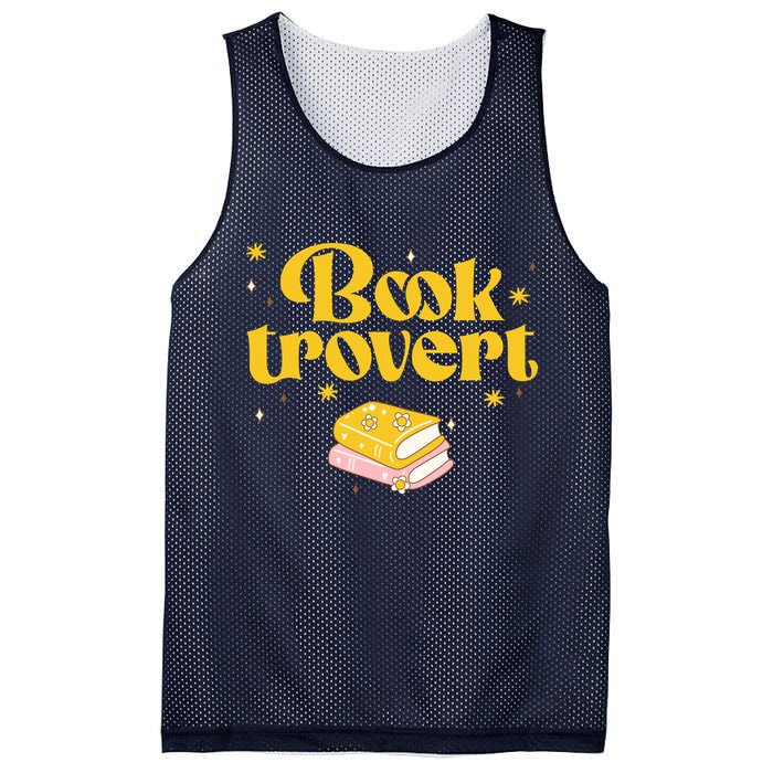 Booktrovert Funny Book Lover Reading Mesh Reversible Basketball Jersey Tank