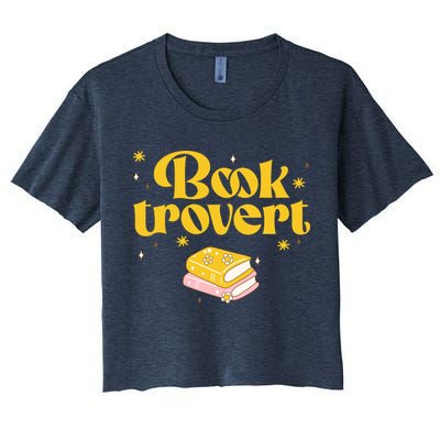 Booktrovert Funny Book Lover Reading Women's Crop Top Tee