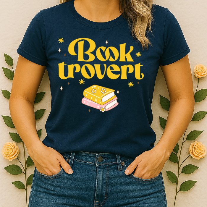 Booktrovert Funny Book Lover Reading Womens T-Shirt
