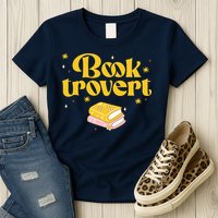 Booktrovert Funny Book Lover Reading Womens T-Shirt