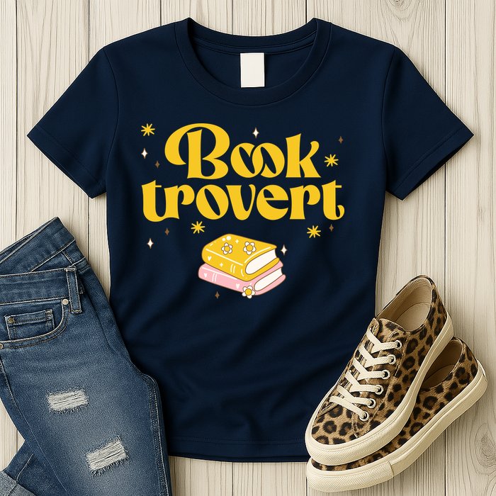 Booktrovert Funny Book Lover Reading Womens T-Shirt