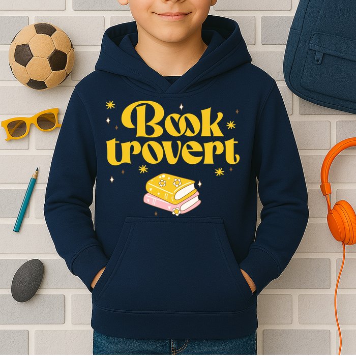 Booktrovert Funny Book Lover Reading Kids Hoodie