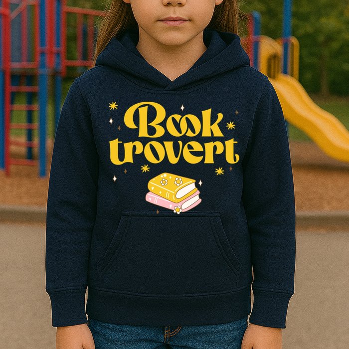 Booktrovert Funny Book Lover Reading Kids Hoodie