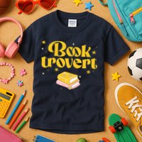 Booktrovert Funny Book Lover Reading Kids T-Shirt