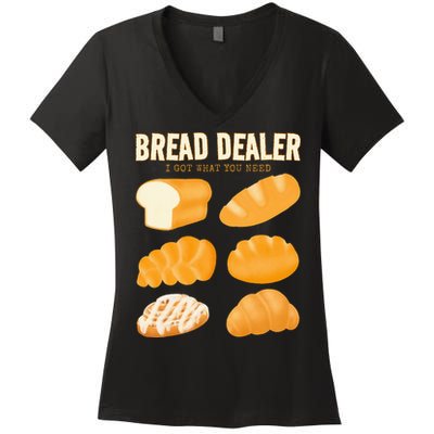 Bakery Funny Bread Baker Bread Dealer Making Dough Baking Women's V-Neck T-Shirt