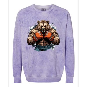 Boxing Fighter Bear Boxer Champ Mixed Martial Arts Gift Colorblast Crewneck Sweatshirt