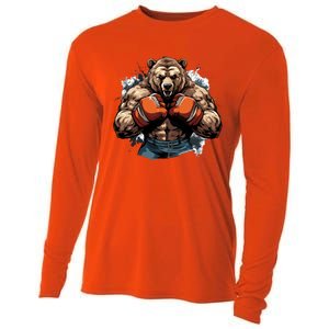 Boxing Fighter Bear Boxer Champ Mixed Martial Arts Gift Cooling Performance Long Sleeve Crew