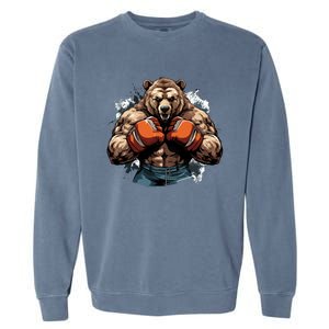 Boxing Fighter Bear Boxer Champ Mixed Martial Arts Gift Garment-Dyed Sweatshirt