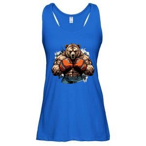 Boxing Fighter Bear Boxer Champ Mixed Martial Arts Gift Ladies Essential Flowy Tank