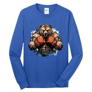 Boxing Fighter Bear Boxer Champ Mixed Martial Arts Gift Tall Long Sleeve T-Shirt