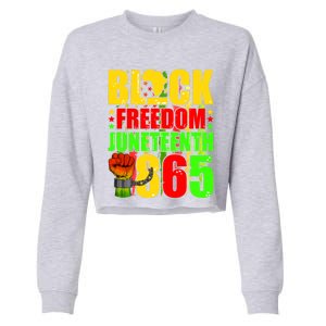 Black Freedom Black History Juneteenth Pride American Flag Funny Gift Cropped Pullover Crew