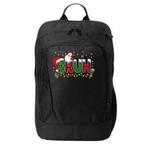 Bruh Funny Christmas Red Green Plaid Teens Xmas Pajamas City Backpack