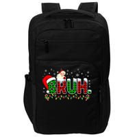 Bruh Funny Christmas Red Green Plaid Teens Xmas Pajamas Impact Tech Backpack