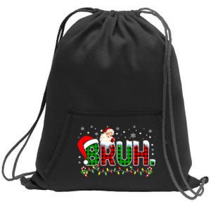 Bruh Funny Christmas Red Green Plaid Teens Xmas Pajamas Sweatshirt Cinch Pack Bag