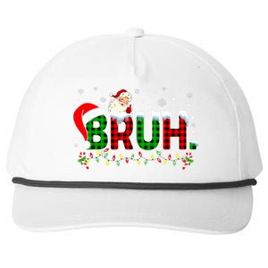 Bruh Funny Christmas Red Green Plaid Teens Xmas Pajamas Snapback Five-Panel Rope Hat