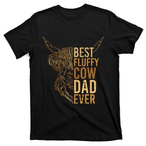 Best Fluffy Cow Dad Ever Scottish Highland Cow Breeder T-Shirt