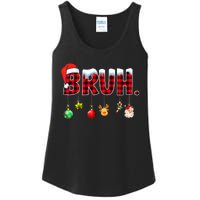 Bruh Funny Christmas Red Plaid Teens Xmas Pajamas Ladies Essential Tank