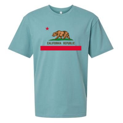 Bear Flag. California Republic State Flag Of California Sueded Cloud Jersey T-Shirt