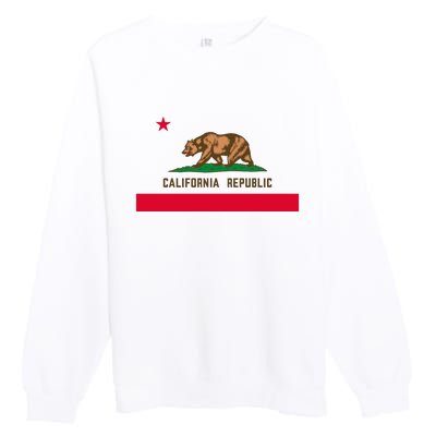 Bear Flag. California Republic State Flag Of California Premium Crewneck Sweatshirt