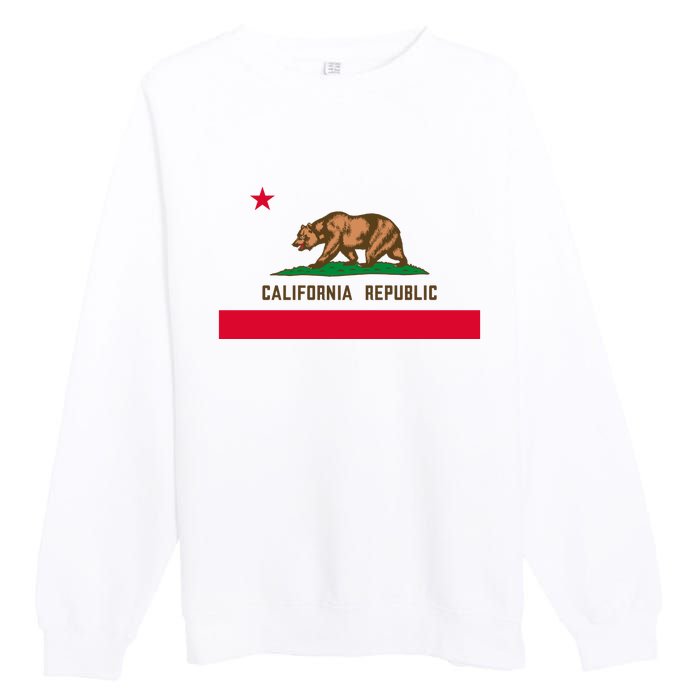 Bear Flag. California Republic State Flag Of California Premium Crewneck Sweatshirt