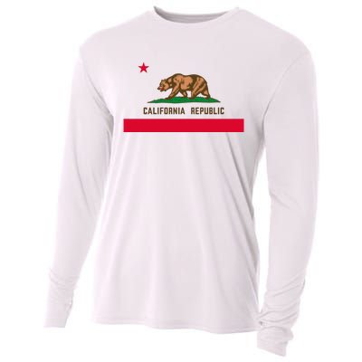 Bear Flag. California Republic State Flag Of California Cooling Performance Long Sleeve Crew