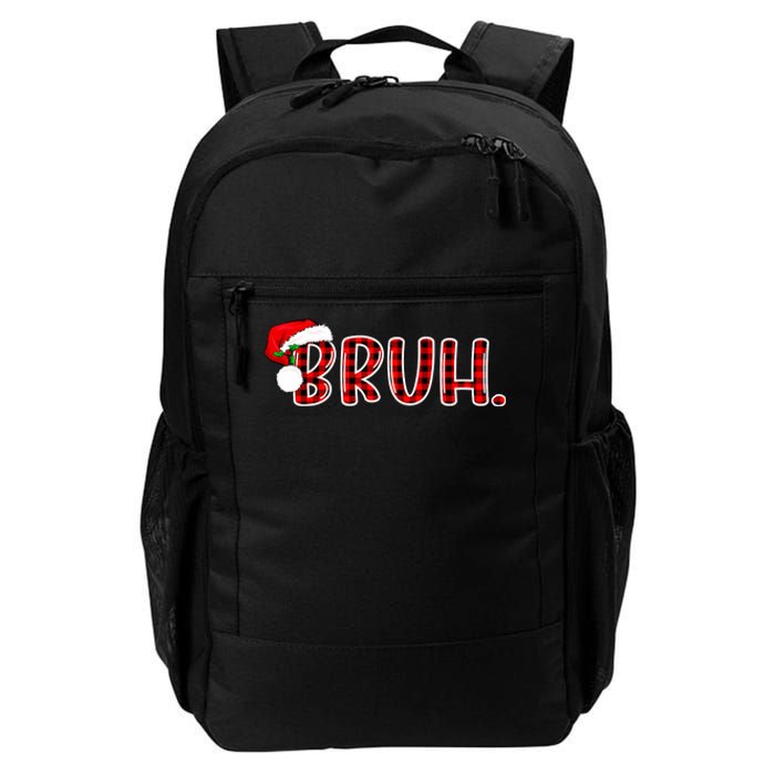 Bruh Funny Christmas Plaid Teens Xmas Pajamas Daily Commute Backpack