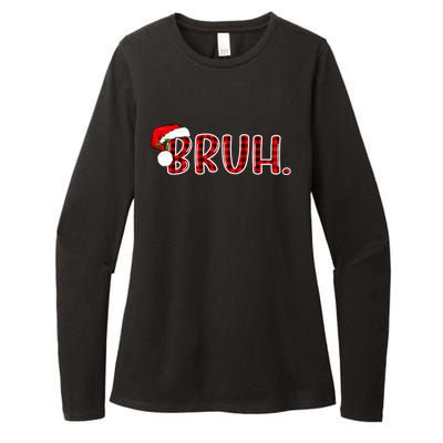 Bruh Funny Christmas Plaid Teens Xmas Pajamas Womens CVC Long Sleeve Shirt