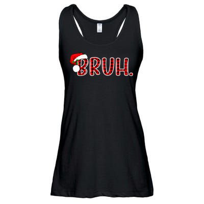 Bruh Funny Christmas Plaid Teens Xmas Pajamas Ladies Essential Flowy Tank