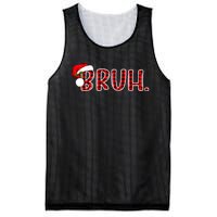 Bruh Funny Christmas Plaid Teens Xmas Pajamas Mesh Reversible Basketball Jersey Tank