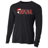 Bruh Funny Christmas Plaid Teens Xmas Pajamas Cooling Performance Long Sleeve Crew