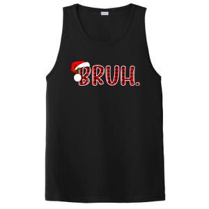 Bruh Funny Christmas Plaid Teens Xmas Pajamas PosiCharge Competitor Tank