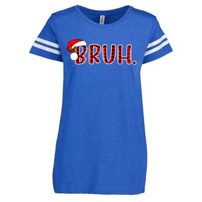 Bruh Funny Christmas Plaid Teens Xmas Pajamas Enza Ladies Jersey Football T-Shirt