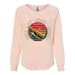 Build Fly Crash Rebuild Model Airplane Pilot Womens California Wash Sweatshirt