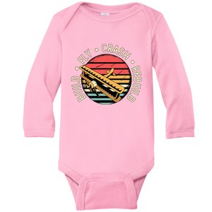 Build Fly Crash Rebuild Model Airplane Pilot Baby Long Sleeve Bodysuit