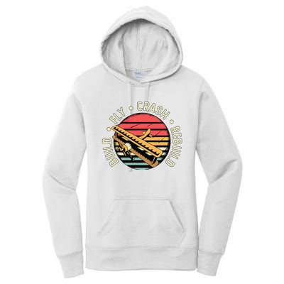 Build Fly Crash Rebuild Model Airplane Pilot Women's Pullover Hoodie